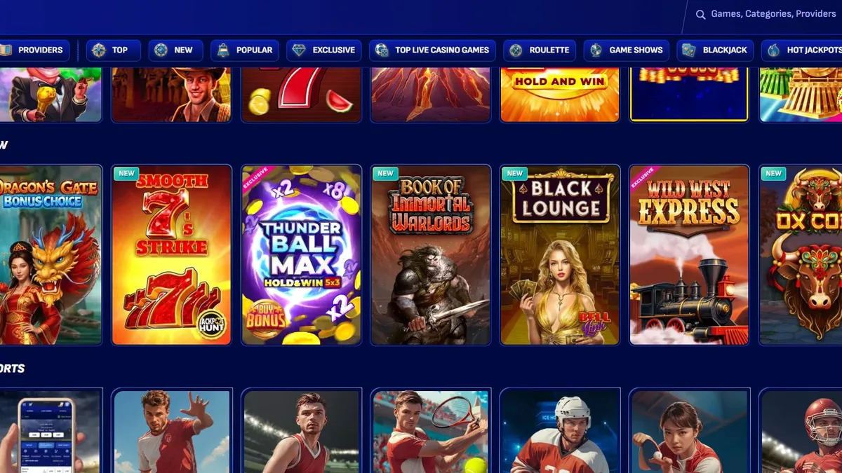 Wonaco casino homepage overview