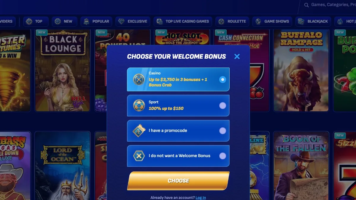 Wonaco slots library and game selection